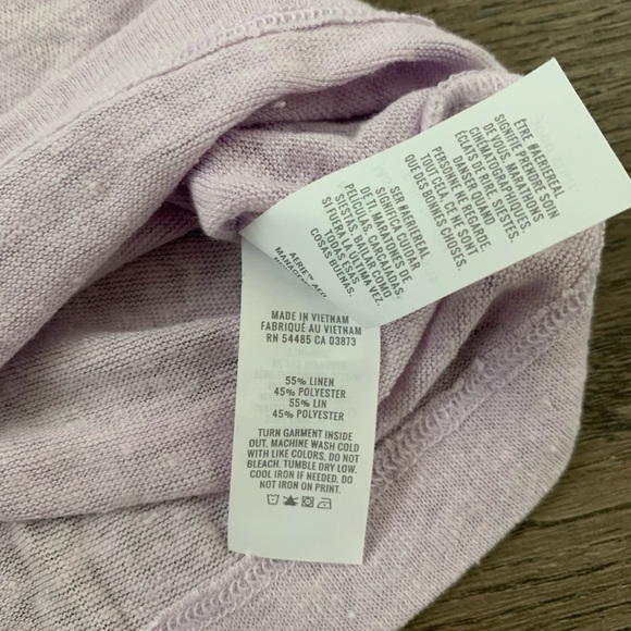 Aerie ‘Shore Thing’ Linen Blend Lightweight T-shirt - Size XS - Lavender - NWT - Picture 8 of 8